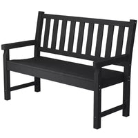 Banc d'extérieur Outsunny, banc de jardin 124 cm en PEHD toutes saisons, banc de patio 2 places avec capacité de 240 kg, siège incurvé pour jardin