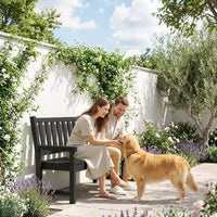 Banc d'extérieur Outsunny, banc de jardin 124 cm en PEHD toutes saisons, banc de patio 2 places avec capacité de 240 kg, siège incurvé pour jardin