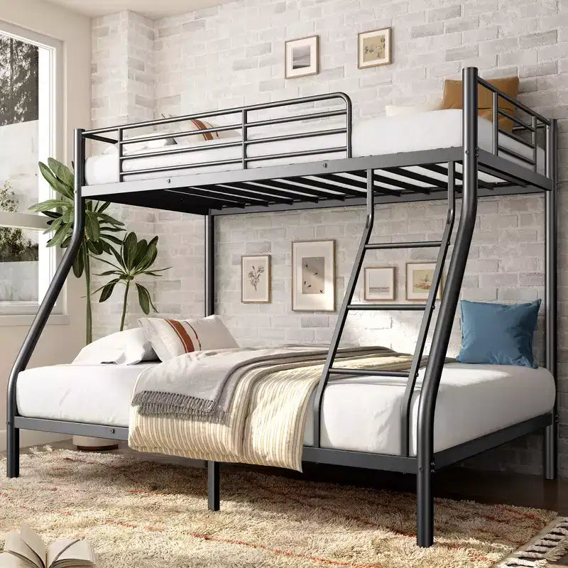 GDFStudio Nikolai lit superposé moderne en métal Twin sur Full avec design à échelle