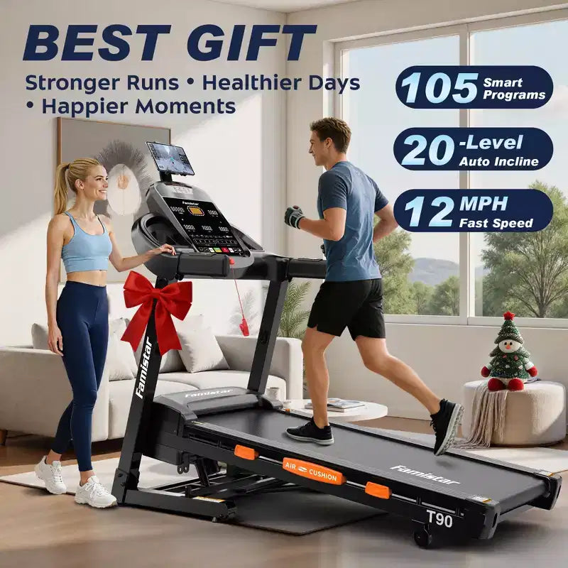 Tapis de Course Inclinable Automatique à 20 %, Tapis Roulant Pliable avec Barre d'Appui, Moteur Silencieux sans Balais de 5 CV, Écran LED, Capacité de 180 kg