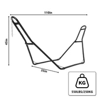 Support de hamac reglable robuste - cadre en acier portable 9-14 pi pour 2 personnes (noir, capacite 550 lb) - pour patio, balcon et arrière-cour