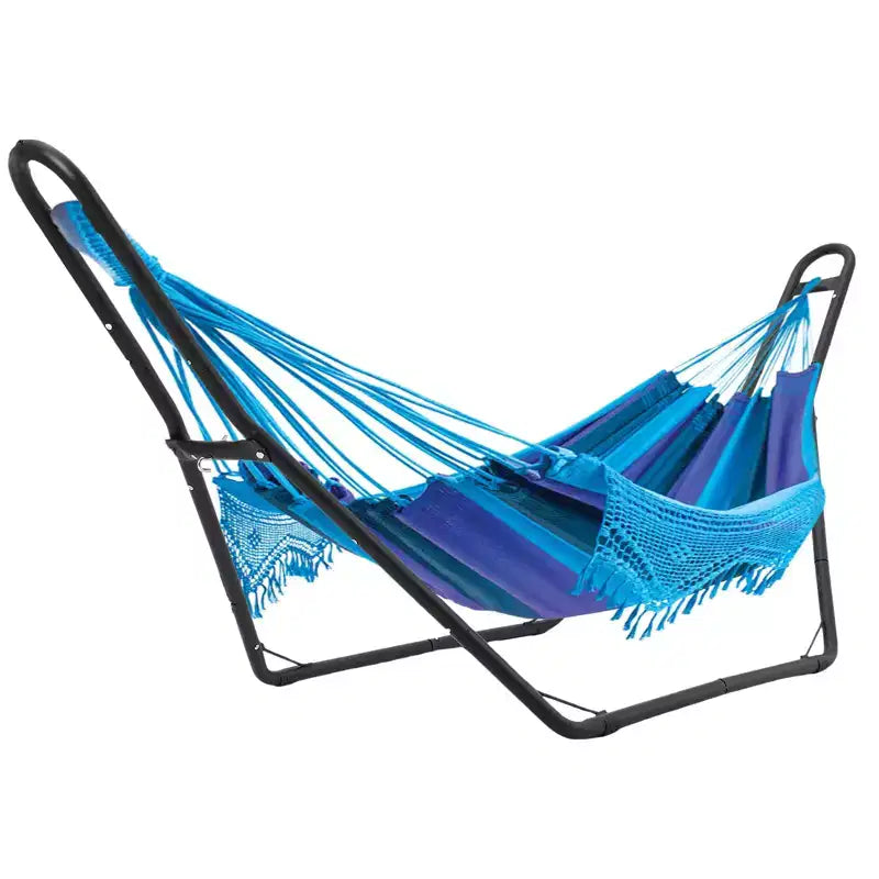 Support de hamac reglable robuste - cadre en acier portable 9-14 pi pour 2 personnes (noir, capacite 550 lb) - pour patio, balcon et arrière-cour