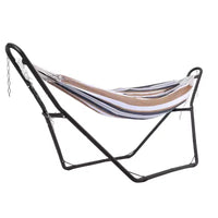 Heavy Duty Adjustable Hammock Stand - 9-14ft Portable Steel Frame for 2 People (Black, 550lbs Capacity) - Patio, Balcony & Backyard Use