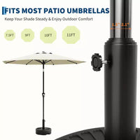 Base de parasol de patio robuste remplie d'eau, support de parasol resistant aux intemperies pour cour et pelouse