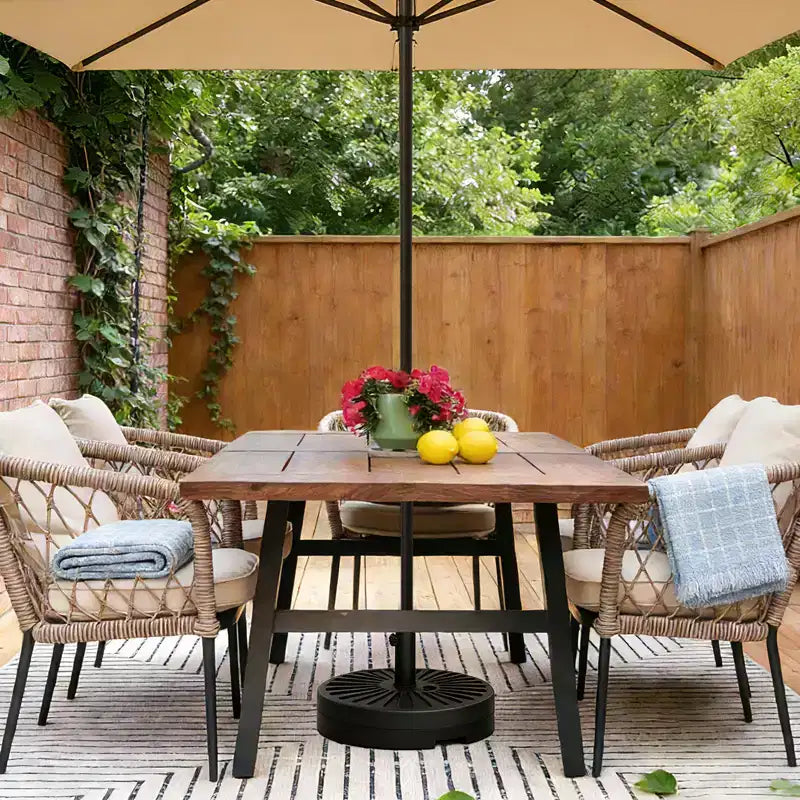 Base de parasol de patio robuste remplie d'eau, support de parasol resistant aux intemperies pour cour et pelouse