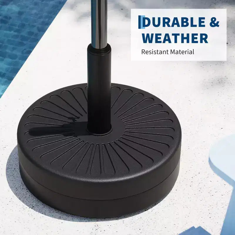 Base de parasol de patio robuste remplie d'eau, support de parasol resistant aux intemperies pour cour et pelouse