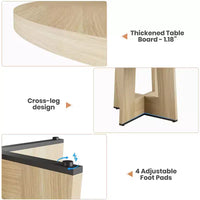 Table à manger ronde moderne de 119 cm pour 4 à 6 personnes, table de cuisine avec base piédestal robuste, table de salle à manger circulaire peu encombrante pour petits espaces