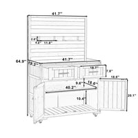 Whisen 64.9 Grande Desserte Îlot de Cuisine d'Extérieur avec Évier, Banc de Jardinage, Chariot de Barbecue Extérieur avec Plateau en Acier Inoxydable