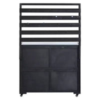 Whisen 64.9 Grande Desserte Îlot de Cuisine d'Extérieur avec Évier, Banc de Jardinage, Chariot de Barbecue Extérieur avec Plateau en Acier Inoxydable