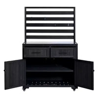 Whisen 64.9 Grande Desserte Îlot de Cuisine d'Extérieur avec Évier, Banc de Jardinage, Chariot de Barbecue Extérieur avec Plateau en Acier Inoxydable