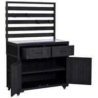 Whisen 64.9 Grande Desserte Îlot de Cuisine d'Extérieur avec Évier, Banc de Jardinage, Chariot de Barbecue Extérieur avec Plateau en Acier Inoxydable