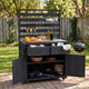 Whisen 64.9 Large Patio Kitchen Island Carts with Sink, Garden Potting Bench, Outdoor Bar Grill BBQ Cart with Stainless Top