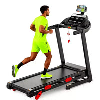 Tapis de course silencieux 3,75 CV avec inclinaison, vitesse de 1 à 16 km/h, capacité de 150 kg, écran LED et Bluetooth