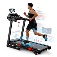 Tapis de course pliable pour la maison avec moteur silencieux de 3,75 CV, design compact, contrôle par application, entraînement en côte, machine de course à absorption des chocs pour la maison et le bureau
