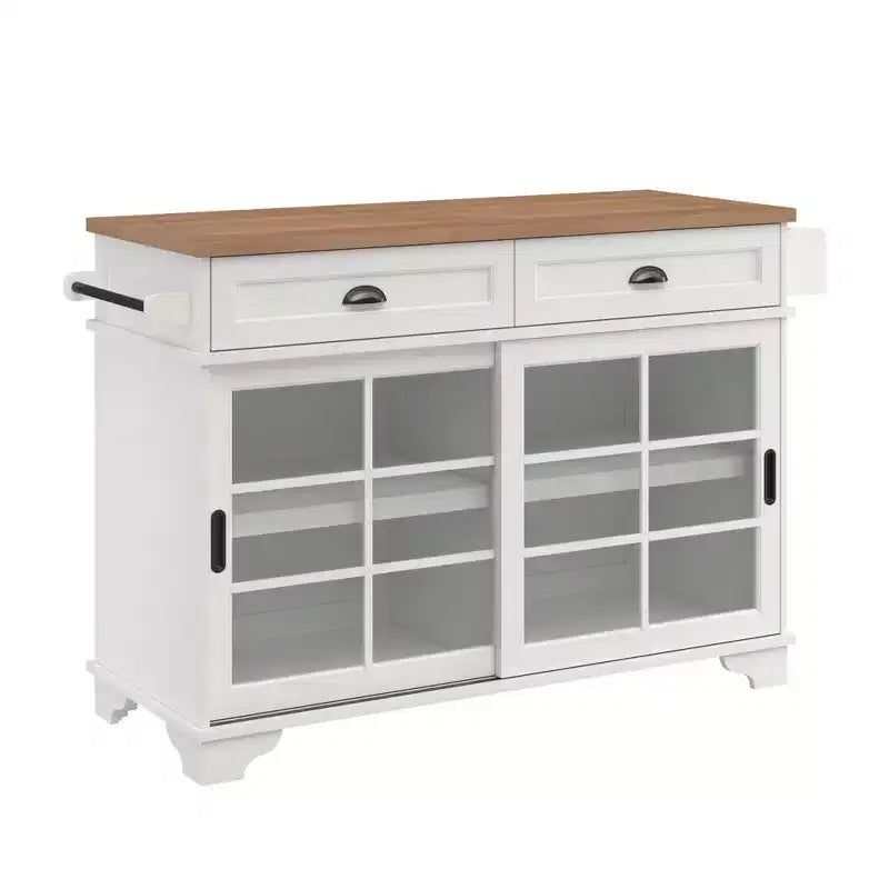 Îlot de cuisine autoportant Walker Edison 48, blanc