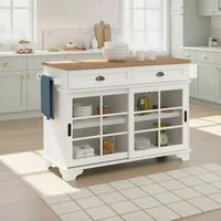 Îlot de cuisine autoportant Walker Edison 48, blanc