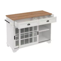 Îlot de cuisine autoportant Walker Edison 48, blanc
