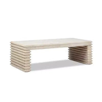 Jennifer Taylor Home Veda 55 Table basse cascade géométrique empilée en bois de pin recyclé blanchi à la chaux naturelle