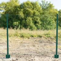 Piquets de clôture en U en metal 7 pi, lot de 12. Piquets de clôture en acier revêtu vert antirouille pour clôture de jardin et de pelouse