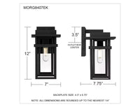 Morgan Lanterne murale d'extérieur 1 lumière, noir terre