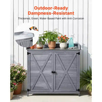 VEVOR Table d'empotage, armoire de rangement de jardinage d'extérieur en bois avec plateau en bois 39 x 19 po, poste de travail de plantation de jardin, gris