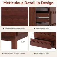 Commode 6 tiroirs GDFStudio Eunice 60 en bois moderne avec façade ondulée