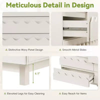 Commode 6 tiroirs GDFStudio Eunice 60 en bois moderne avec façade ondulée