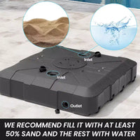 Crestlive Products Parasol cantilever de patio d'extérieur à dessus 2 niveaux 11 pi avec bandes lumineuses solaires, deporte, rotation 360, base à roue, max 350 lb