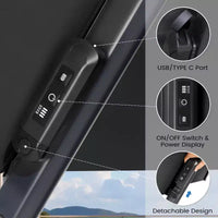 Crestlive Products Parasol cantilever de patio d'extérieur à dessus 2 niveaux 11 pi avec bandes lumineuses solaires, deporte, rotation 360, base à roue, max 350 lb