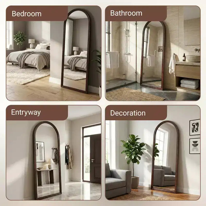 Dovelina miroir pleine longueur arche 71H x 31W miroir décoratif à poser miroir mural moderne de salle de bain pour salon salle à manger entrée chambre
