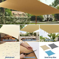 Voile d'ombrage rectangulaire 10x13 pi, toile d'ombrage anti-UV, pare-soleil d'extérieur pour patio, arrière-cour, terrasse, jardin, cour et installations