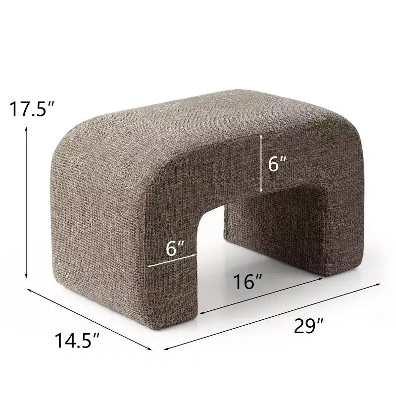 Banc rembourré moderne 29, assise d'appoint moelleuse pour petits espaces, repose-pieds ou tabouret de coiffeuse, assise moderne pour salon - Panipeachy