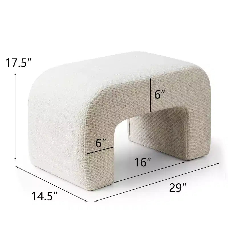 Banc rembourré moderne 29, assise d'appoint moelleuse pour petits espaces, repose-pieds ou tabouret de coiffeuse, assise moderne pour salon - Panipeachy