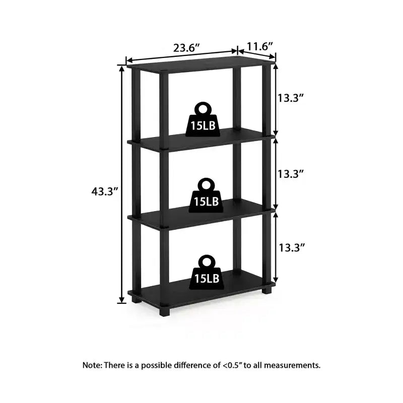 HOMLUX étagère de rangement polyvalente à 4 niveaux, bibliothèque ouverte à cadre durable pour la maison