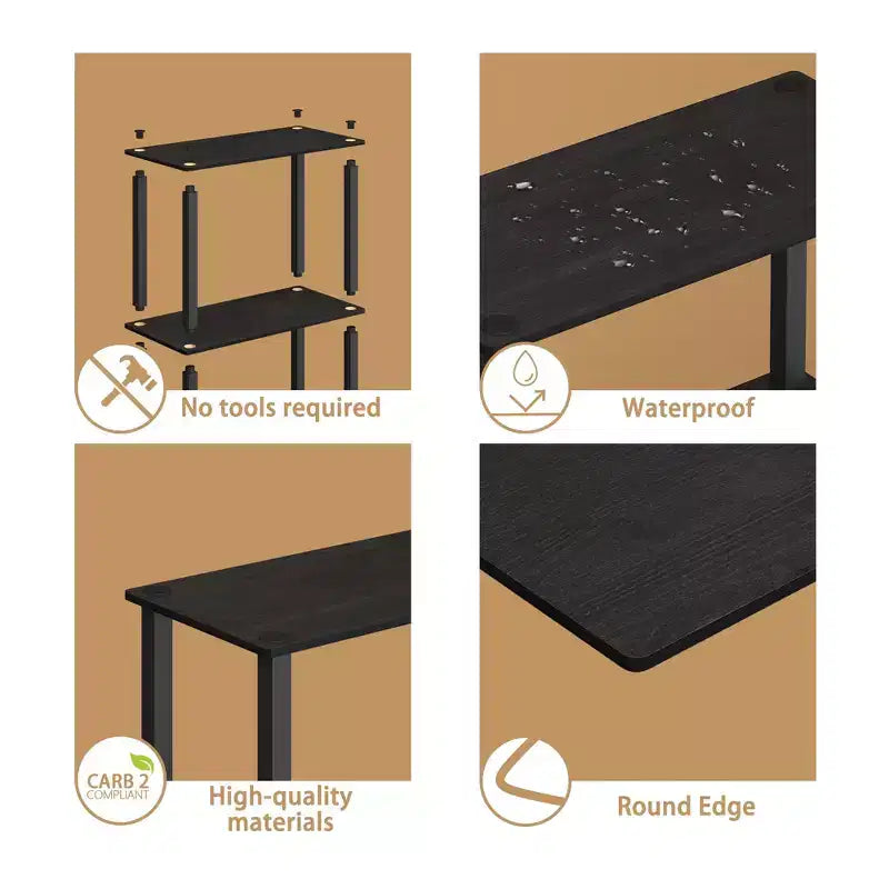 HOMLUX étagère de rangement polyvalente à 4 niveaux, bibliothèque ouverte à cadre durable pour la maison