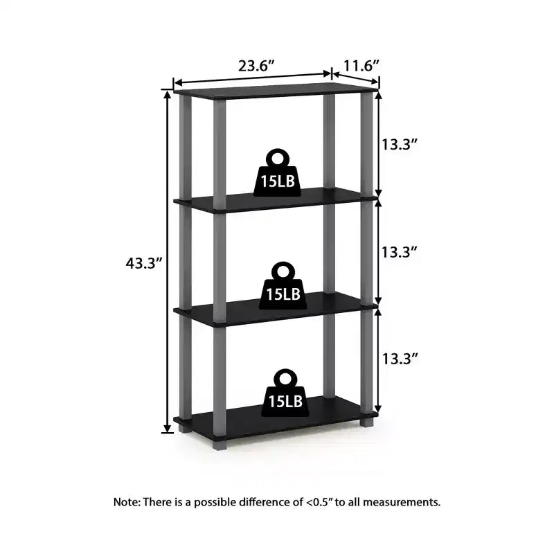 HOMLUX étagère de rangement polyvalente à 4 niveaux, bibliothèque ouverte à cadre durable pour la maison