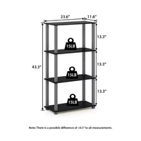 HOMLUX étagère de rangement polyvalente à 4 niveaux, bibliothèque ouverte à cadre durable pour la maison