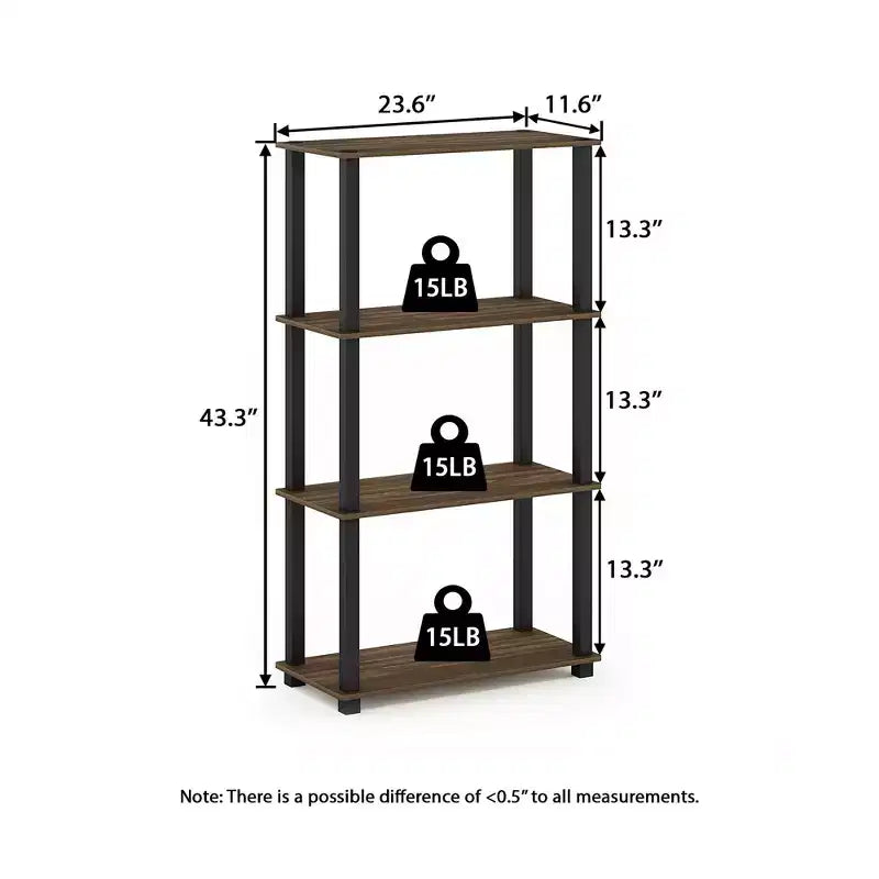 HOMLUX étagère de rangement polyvalente à 4 niveaux, bibliothèque ouverte à cadre durable pour la maison