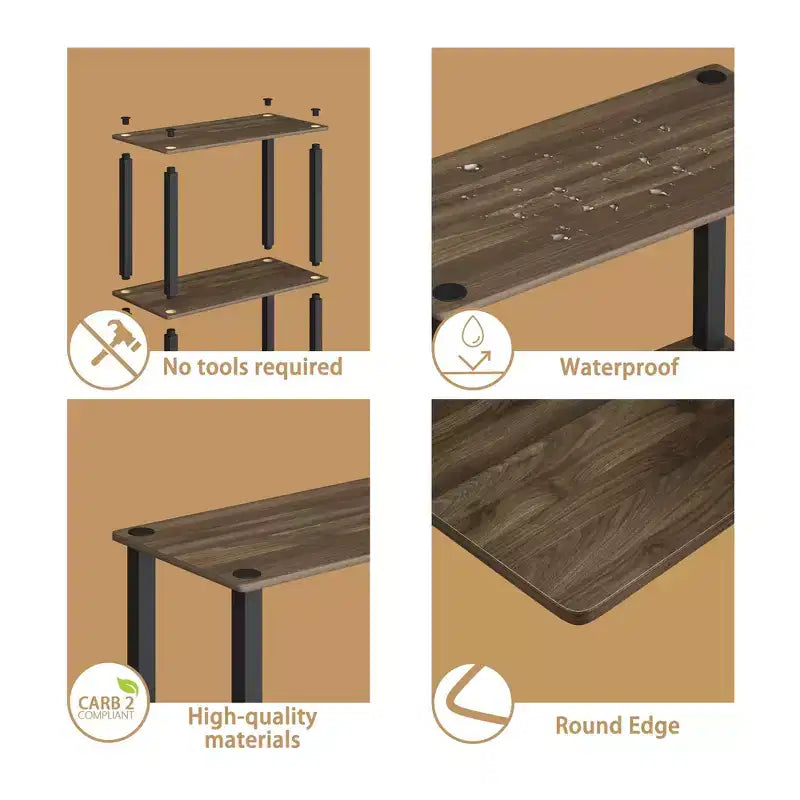 HOMLUX étagère de rangement polyvalente à 4 niveaux, bibliothèque ouverte à cadre durable pour la maison