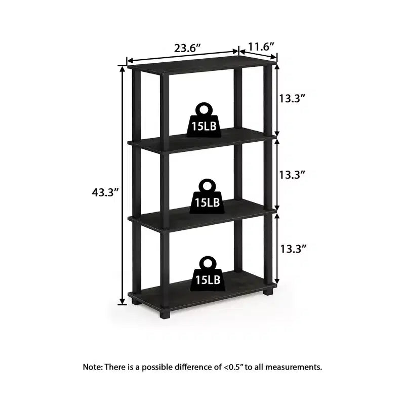 HOMLUX étagère de rangement polyvalente à 4 niveaux, bibliothèque ouverte à cadre durable pour la maison