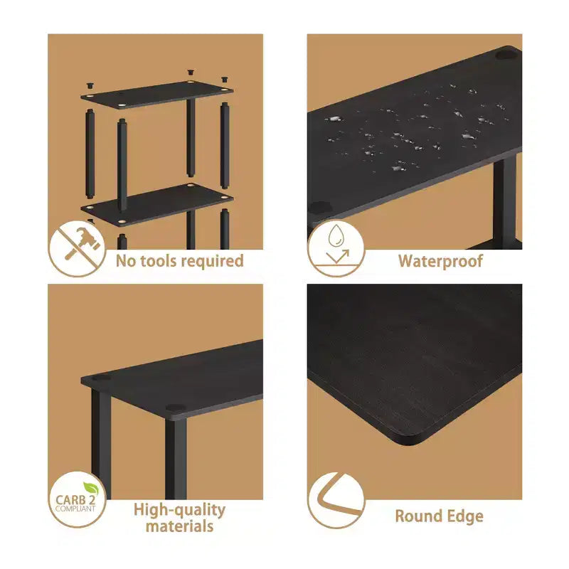 HOMLUX étagère de rangement polyvalente à 4 niveaux, bibliothèque ouverte à cadre durable pour la maison
