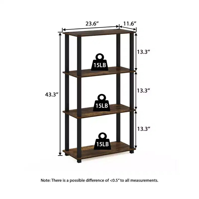 HOMLUX étagère de rangement polyvalente à 4 niveaux, bibliothèque ouverte à cadre durable pour la maison