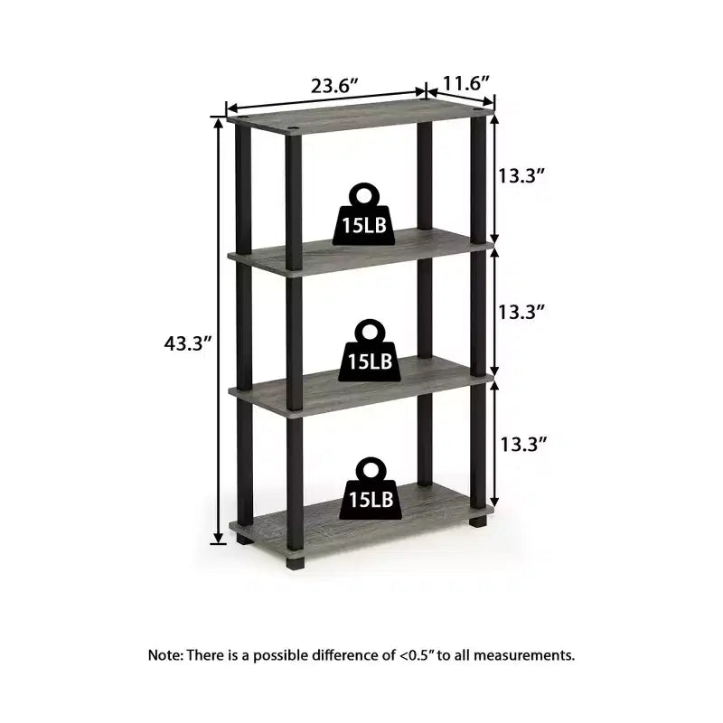 HOMLUX étagère de rangement polyvalente à 4 niveaux, bibliothèque ouverte à cadre durable pour la maison