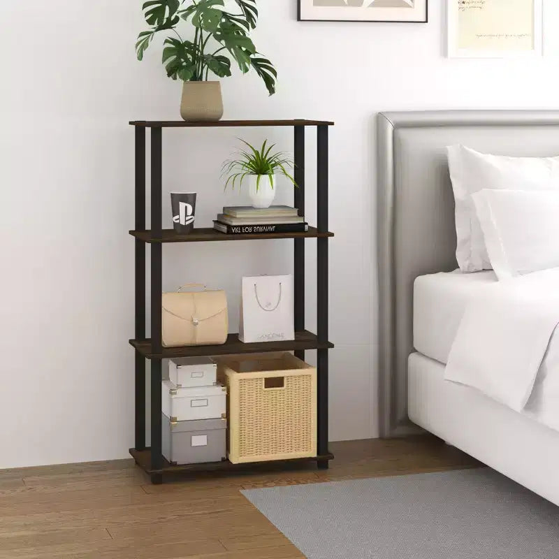 HOMLUX étagère de rangement polyvalente à 4 niveaux, bibliothèque ouverte à cadre durable pour la maison