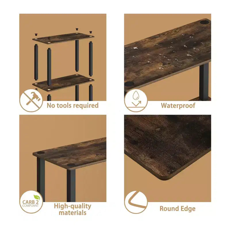HOMLUX étagère de rangement polyvalente à 4 niveaux, bibliothèque ouverte à cadre durable pour la maison