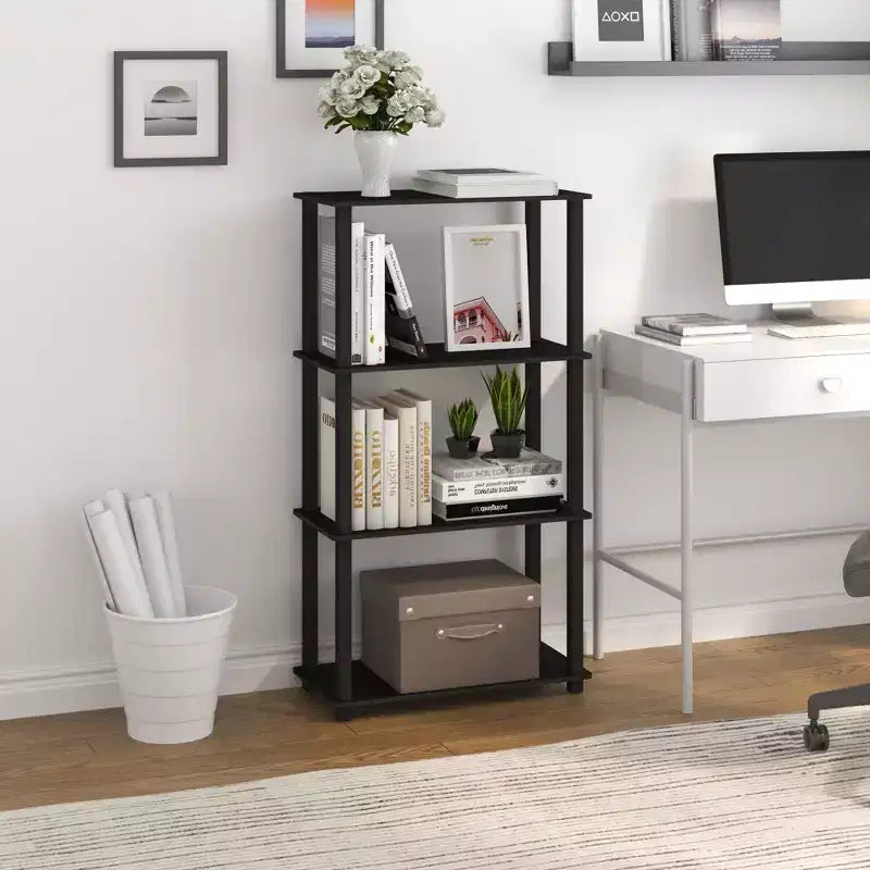 HOMLUX étagère de rangement polyvalente à 4 niveaux, bibliothèque ouverte à cadre durable pour la maison