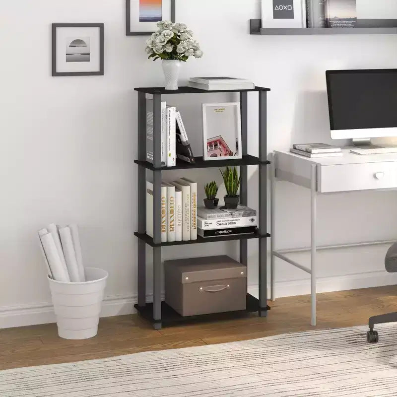 HOMLUX étagère de rangement polyvalente à 4 niveaux, bibliothèque ouverte à cadre durable pour la maison