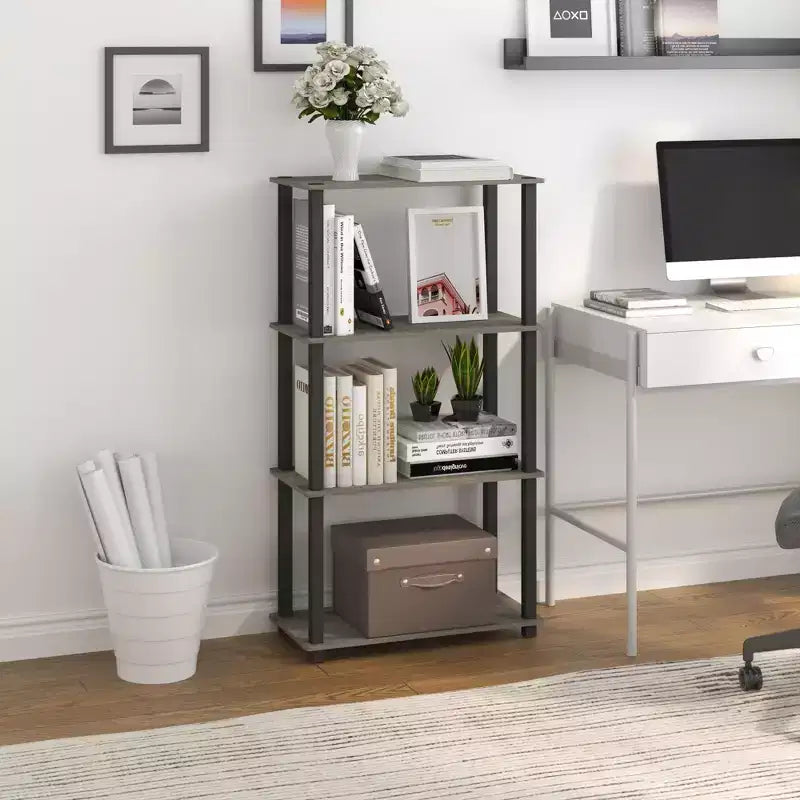 HOMLUX étagère de rangement polyvalente à 4 niveaux, bibliothèque ouverte à cadre durable pour la maison