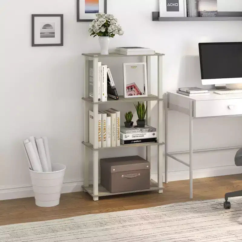 HOMLUX étagère de rangement polyvalente à 4 niveaux, bibliothèque ouverte à cadre durable pour la maison
