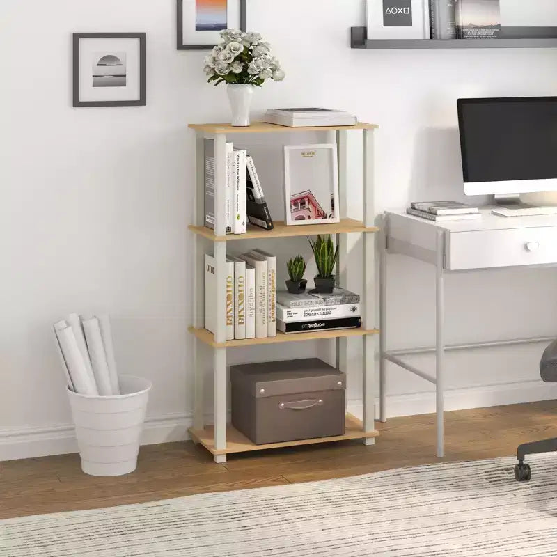 HOMLUX étagère de rangement polyvalente à 4 niveaux, bibliothèque ouverte à cadre durable pour la maison